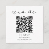 Minimale QR-code bruiloft RSVP-Kaart Informatiekaartje (Voorkant)