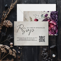 Minimale QR-code bruiloft RSVP-respons Kaart