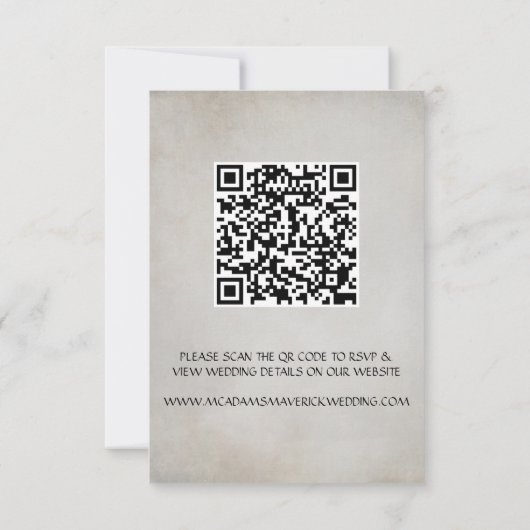 Minimale QR-code bruiloft RSVP-respons Kaart (Achterkant)