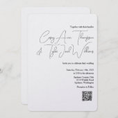 Minimale QR-code bruiloft uitnodiging parel shimme (Voorkant / Achterkant)