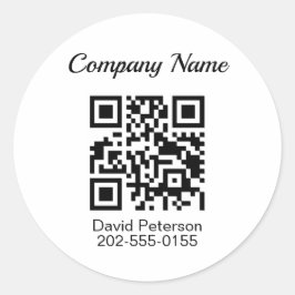 Minimale QR Code Business Ronde Sticker