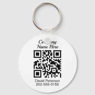 Minimale QR Code Business Sleutelhanger
