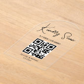 Minimale QR-code Digitale Menu Trouwboog Acryl Uitnodigingen (Laagn)