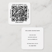 Minimale QR-code-eigenaar Vierkante Visitekaartje (Voorkant / Achterkant)