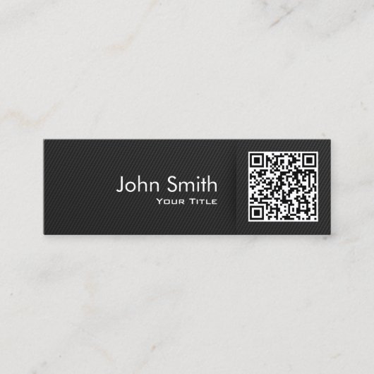 Minimale QR-code elegant zwart Mini Visitekaartje (Voorkant)