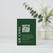 Minimale QR-code Emerald Green bruiloft Detail Fot Informatiekaartje (Staand voorkant)