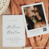 Minimale QR Code Foto B&W Weddenschap Kaart