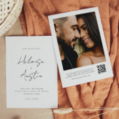 Minimale QR Code Foto B&W Weddenschap Kaart