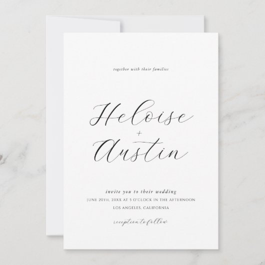 Minimale QR Code Foto B&W Weddenschap Kaart (Voorkant)