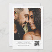 Minimale QR Code Foto B&W Weddenschap Kaart (Achterkant)