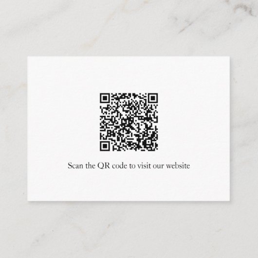 Minimale QR-code - Gegevens legant White Wedding E Informatiekaartje (Achterkant)
