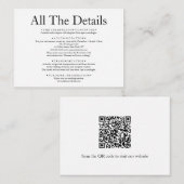 Minimale QR-code - Gegevens legant White Wedding E Informatiekaartje (Voorkant / Achterkant)