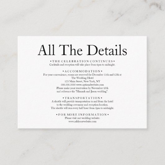 Minimale QR-code - Gegevens legant White Wedding E Informatiekaartje (Voorkant)