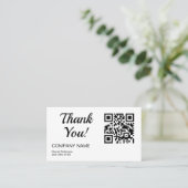 Minimale QR-code Hartelijk dank voor uw bedrijf Visitekaartje (Staand voorkant)