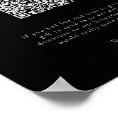 Minimale QR-code huwelijksreis fonds Poster (Hoek)