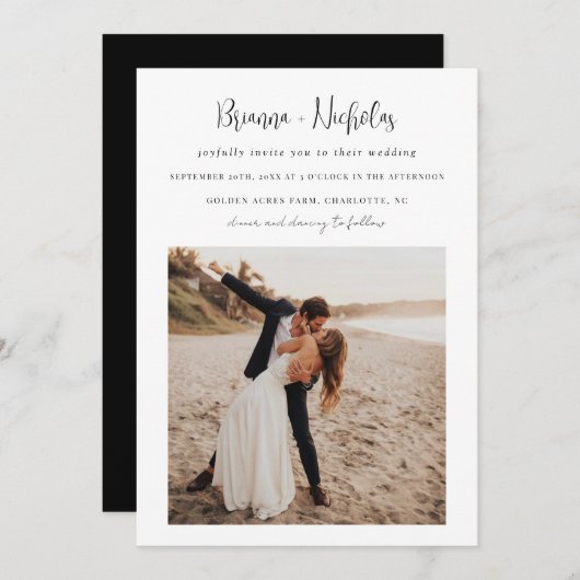 Minimale QR-code in één huwelijk Kaart (Voorkant / Achterkant)