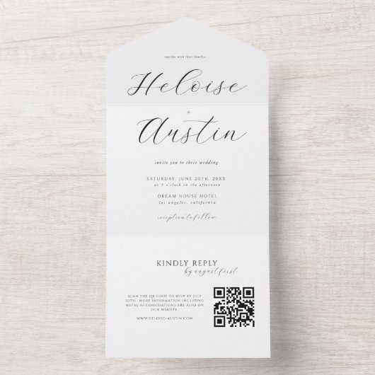 Minimale QR-code in één uitnodiging (Binnen)