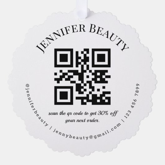 Minimale QR-code Klein bedrijf Beauty Salon Trendy Ornament Kaart (Voorkant)