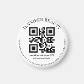 Minimale QR-code Kleine zakelijke schoonheidssalon Magneet (Voorkant)