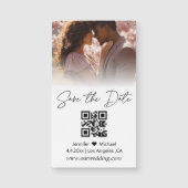 minimale qr-code koppel foto save the date magneet (Voorkant)