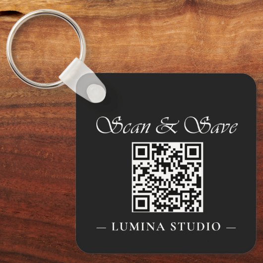 Minimale QR-code loyaliteitsbeloning Sleutelhanger (Voorkant)