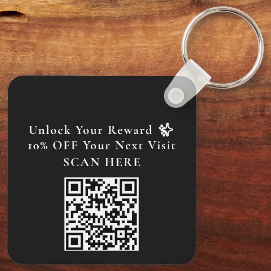 Minimale QR-code loyaliteitsbeloning Sleutelhanger (Achterkant)