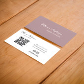Minimale QR-code | Modern Blush Roze Visitekaartje