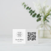 Minimale QR Code Online Visitekaartje met Logo (Staand voorkant)