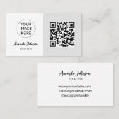 Minimale QR Code Online Visitekaartje met Logo (Voorkant / Achterkant)