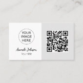 Minimale QR Code Online Visitekaartje met Logo (Voorkant)