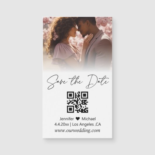 Minimale QR code paar foto opslaan van de datum ma (Voorkant)