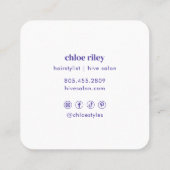 Minimale QR-code Paarse Waterverf Vierkante Visitekaartje (Achterkant)