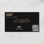 Minimale QR-code | Personal Trainer Fitness Foto Visitekaartje (Achterkant)