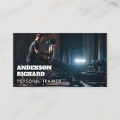 Minimale QR-code | Personal Trainer Fitness Foto Visitekaartje (Voorkant)