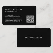 Minimale QR-code professioneel zwart Visitekaartje (Voorkant / Achterkant)