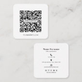 Minimale QR-code professionele sociale media Squar Vierkante Visitekaartje (Voorkant / Achterkant)