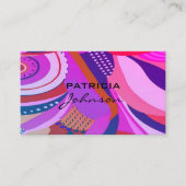 Minimale QR-code | Retro Script Paarse roze Visitekaartje (Voorkant)