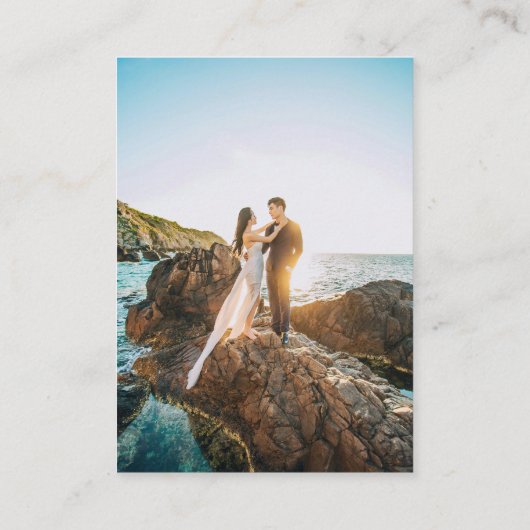 Minimale QR-code Rood & Wit Bruiloftsdetails Foto Informatiekaartje (Achterkant)