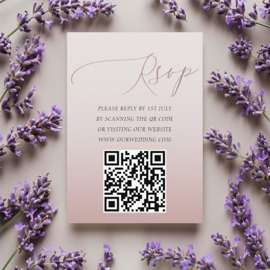 Minimale QR Code Roos Gold RSVP bruiloft