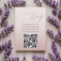 Minimale QR-code roze goud RSVP-huwelijk