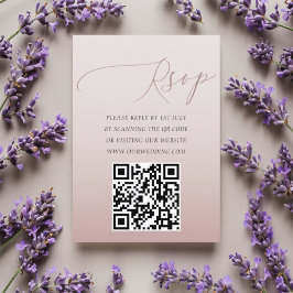 Minimale QR-code roze goud RSVP-huwelijk RSVP Kaartje
