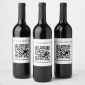 Minimale QR-code Scan Me Zakelijke Promo-label Wijn Etiket (Flessen)
