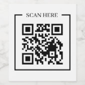 Minimale QR-code Scan Me Zakelijke Promo-label Wijn Etiket (Enkel label)