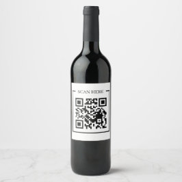 Minimale QR-code Scan Me Zakelijke Promo-label Wijn Etiket