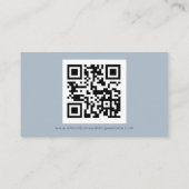 Minimale QR-code Stusty Blue Wedding RSVP Enclosu Informatiekaartje (Achterkant)