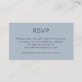 Minimale QR-code Stusty Blue Wedding RSVP Enclosu Informatiekaartje (Voorkant)