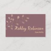 Minimale QR-code terracotta roze blad Visitekaartj Visitekaartje (Voorkant)