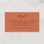 Minimale QR-code Terracotta Wedding RSVP Informatiekaartje (Voorkant)