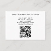 Minimale QR-code Vintage Fotograaf Visitekaartje (Achterkant)