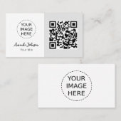 Minimale QR Code Visitekaartje met uw Logo (Voorkant / Achterkant)